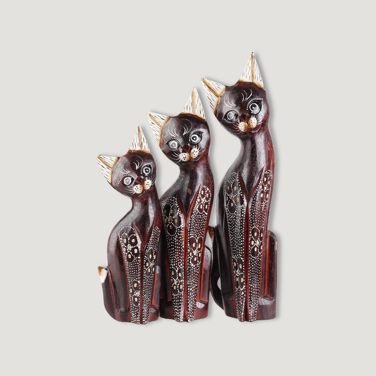 Drevené Dekorácie Sada Troch Mačiek