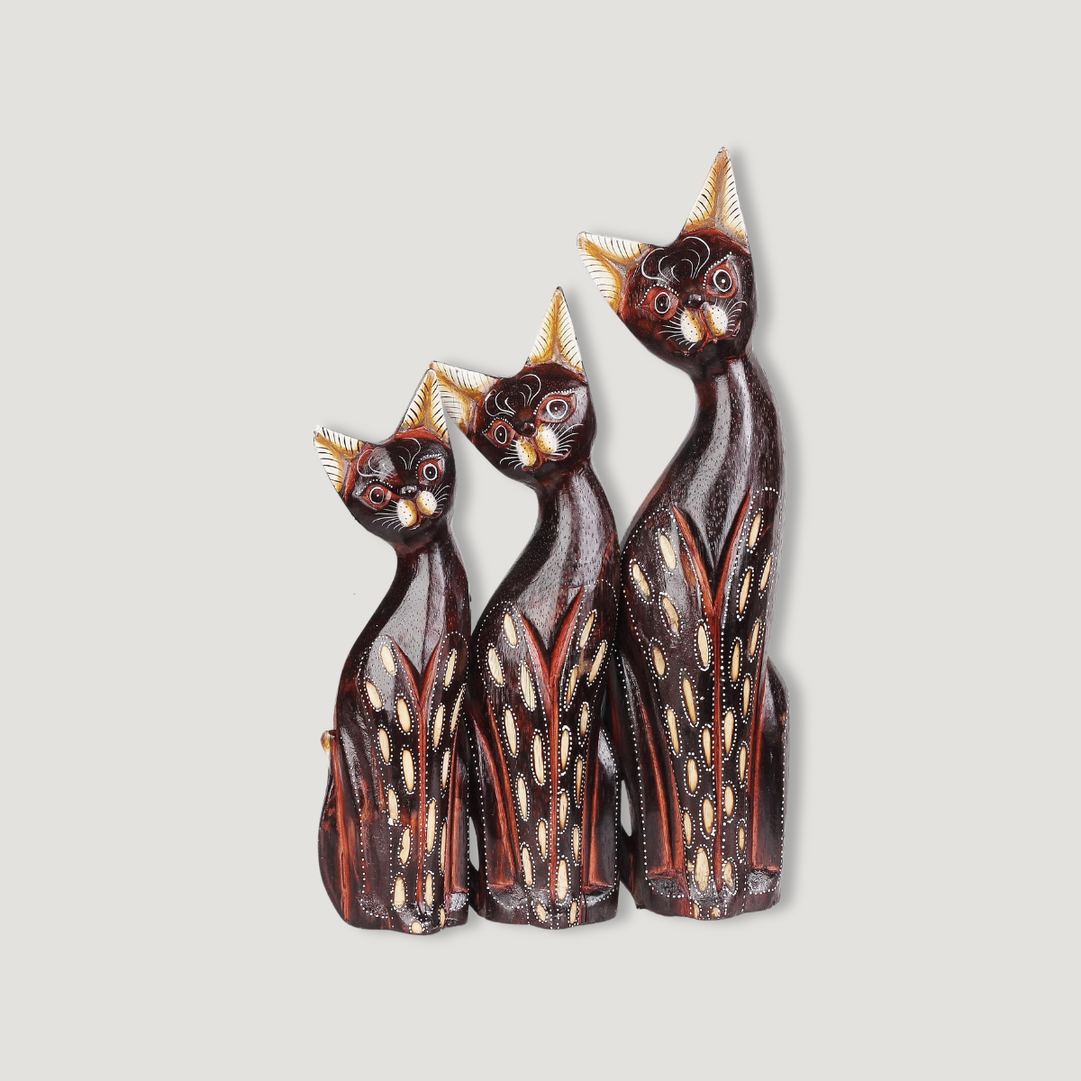 Drevené Dekorácie Sada Troch Mačiek