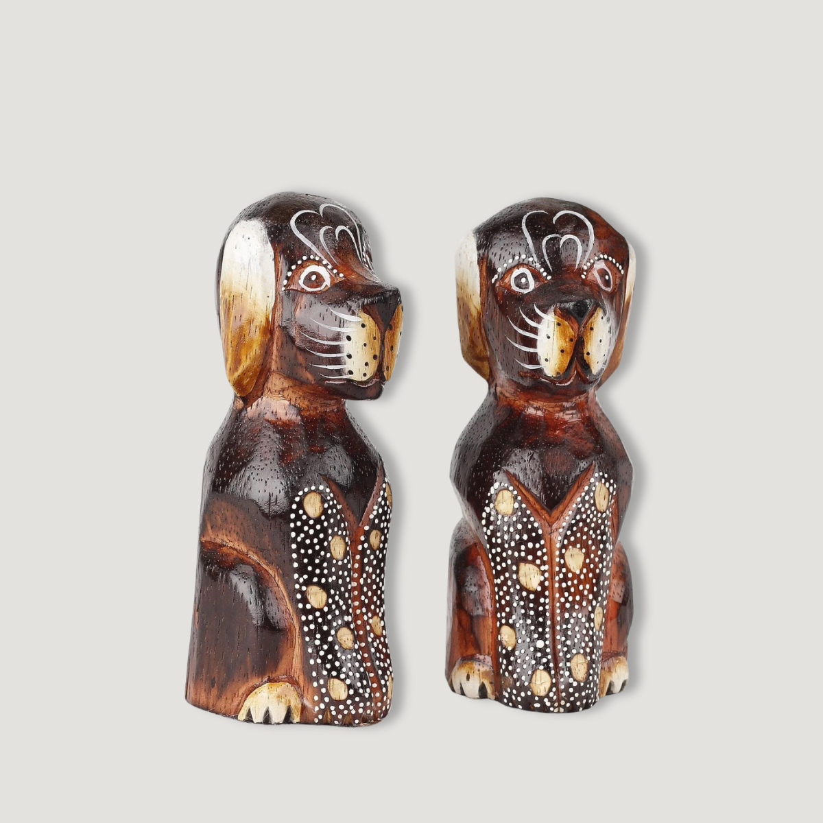 Drevená Dekorácia Sada Dva Psíci