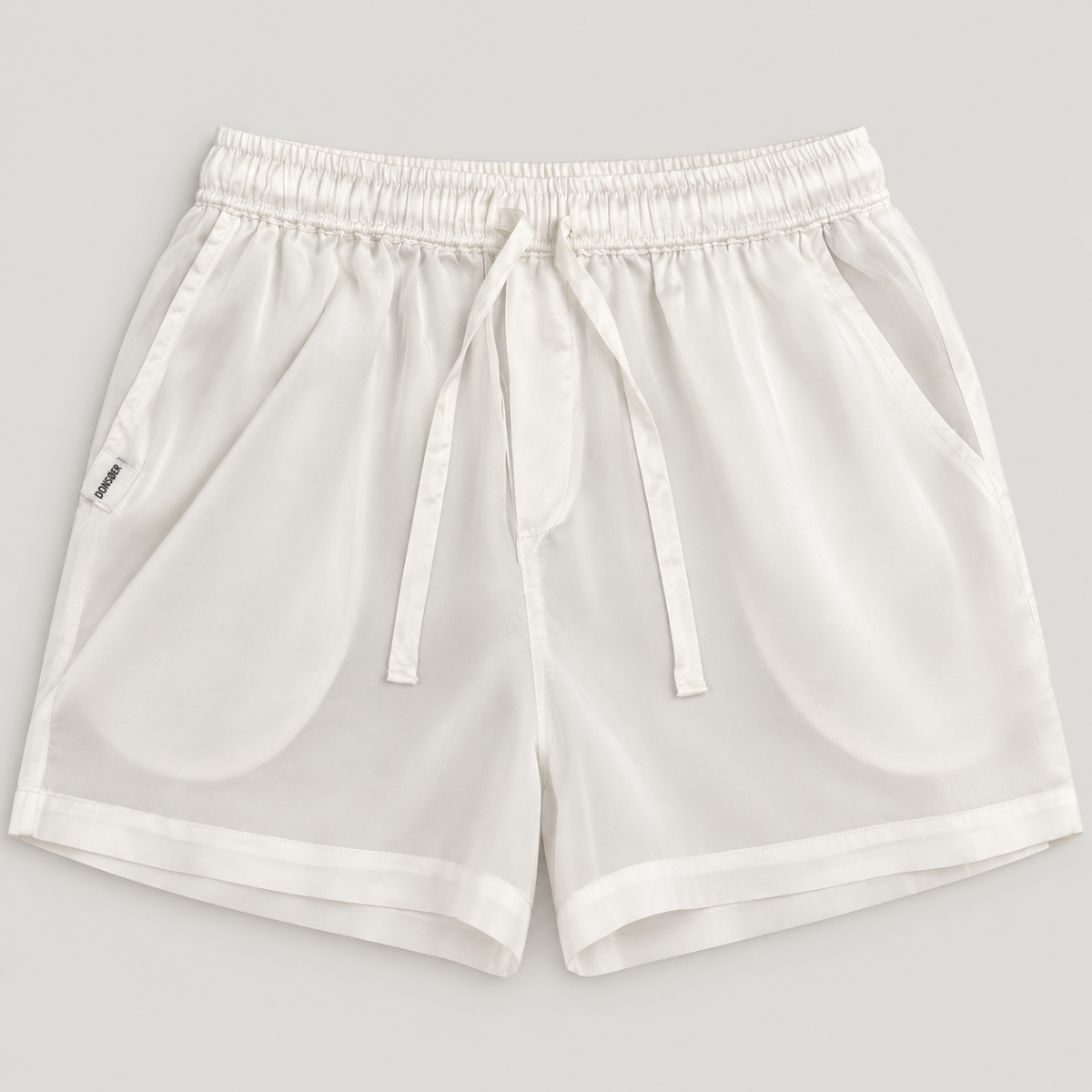 Hodvábné šortky Mørier – Ivory White