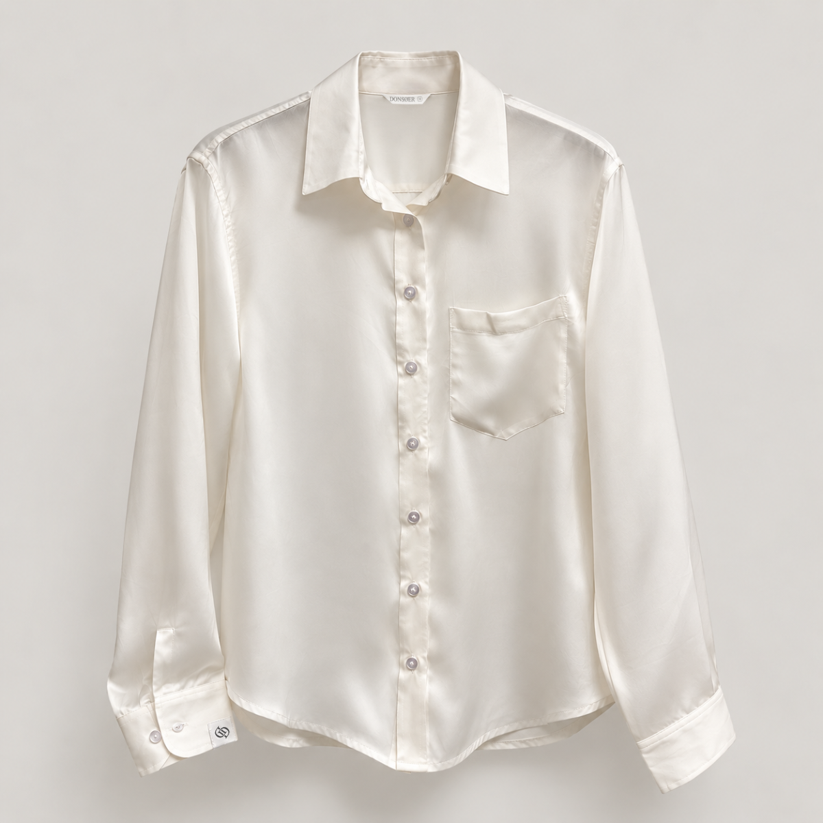 Hodvábna košeľa Mørier – Ivory White