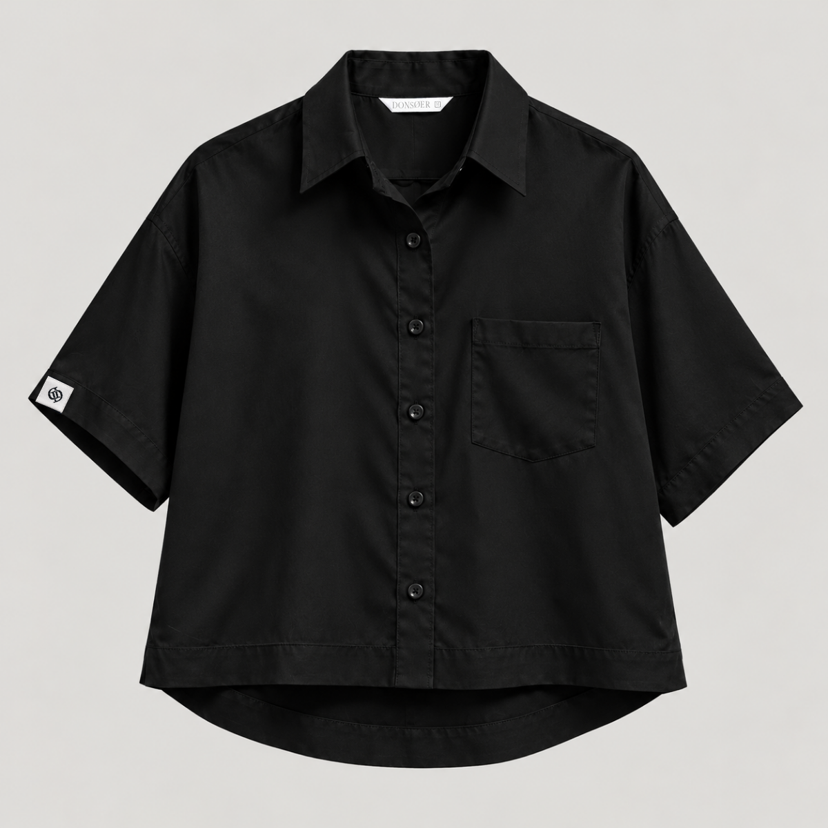 Bavlnená košeľa s krátkym rukávom Yves – True Black