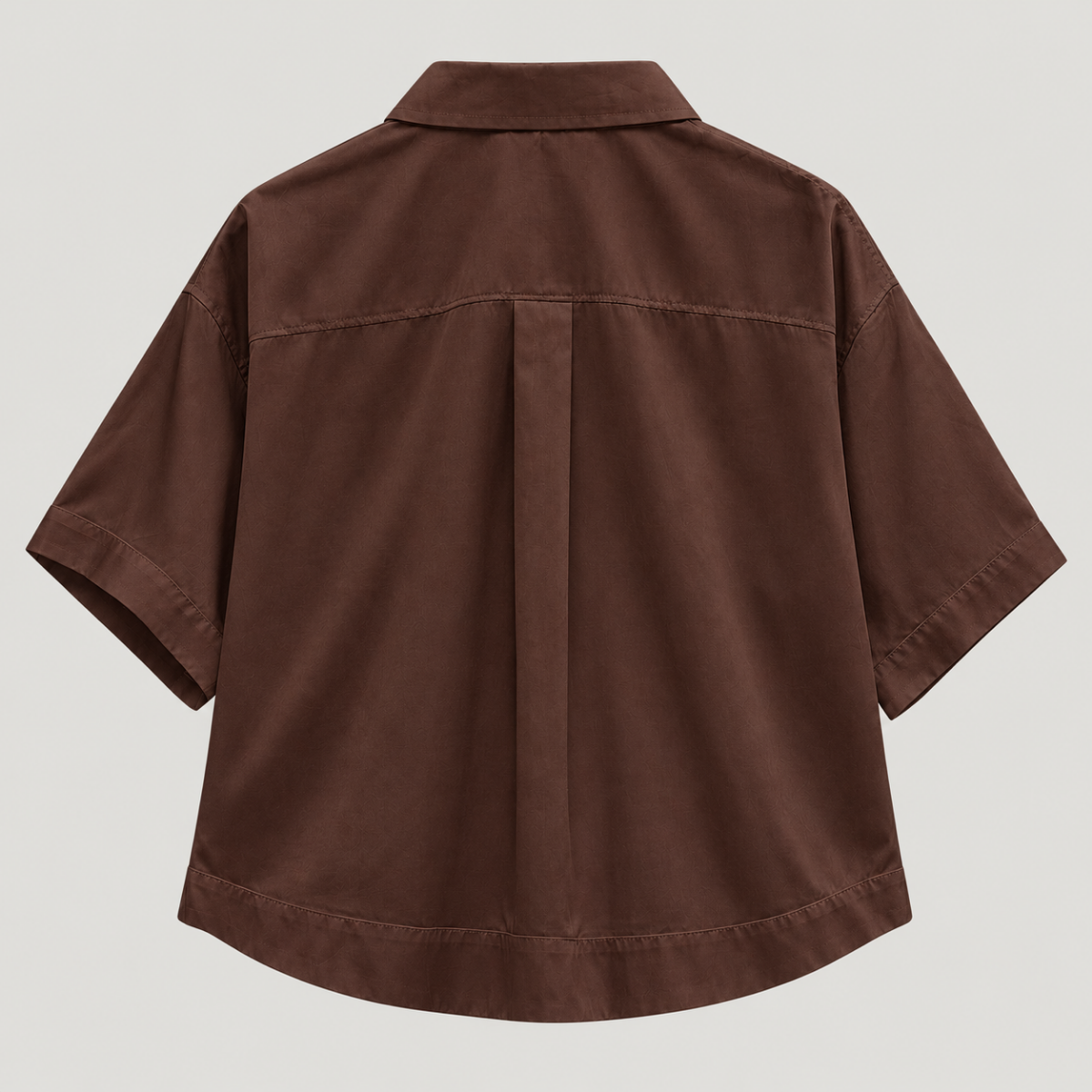 Bavlnená košeľa s krátkym rukávom Yves – Brown Cocoa