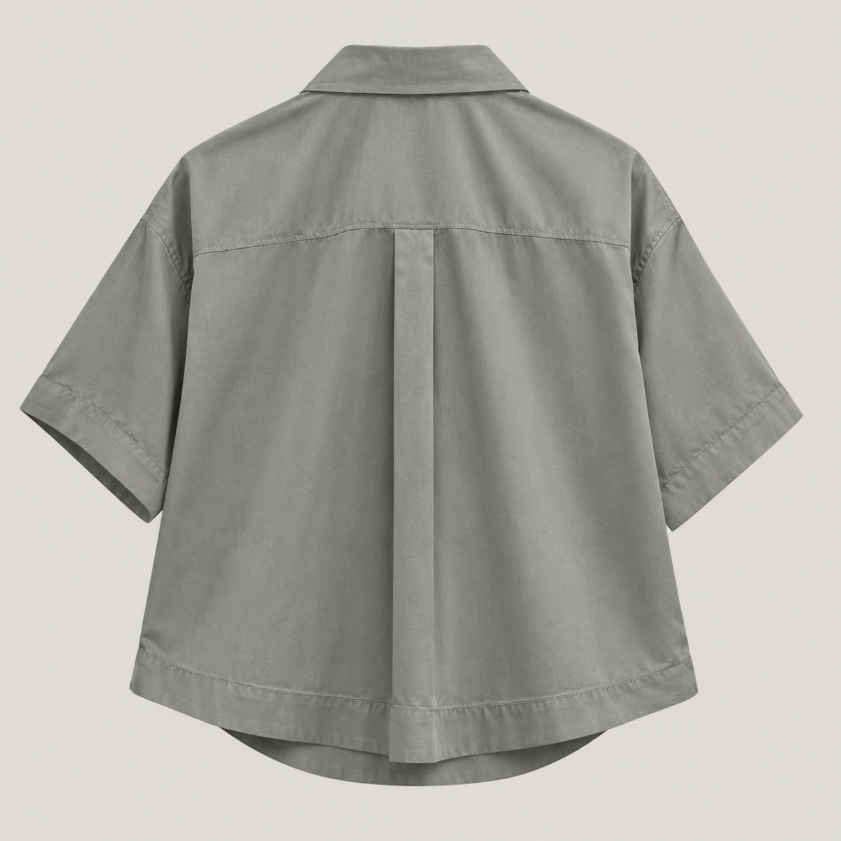 Bavlnená košeľa s krátkym rukávom Yves – Stone Grey