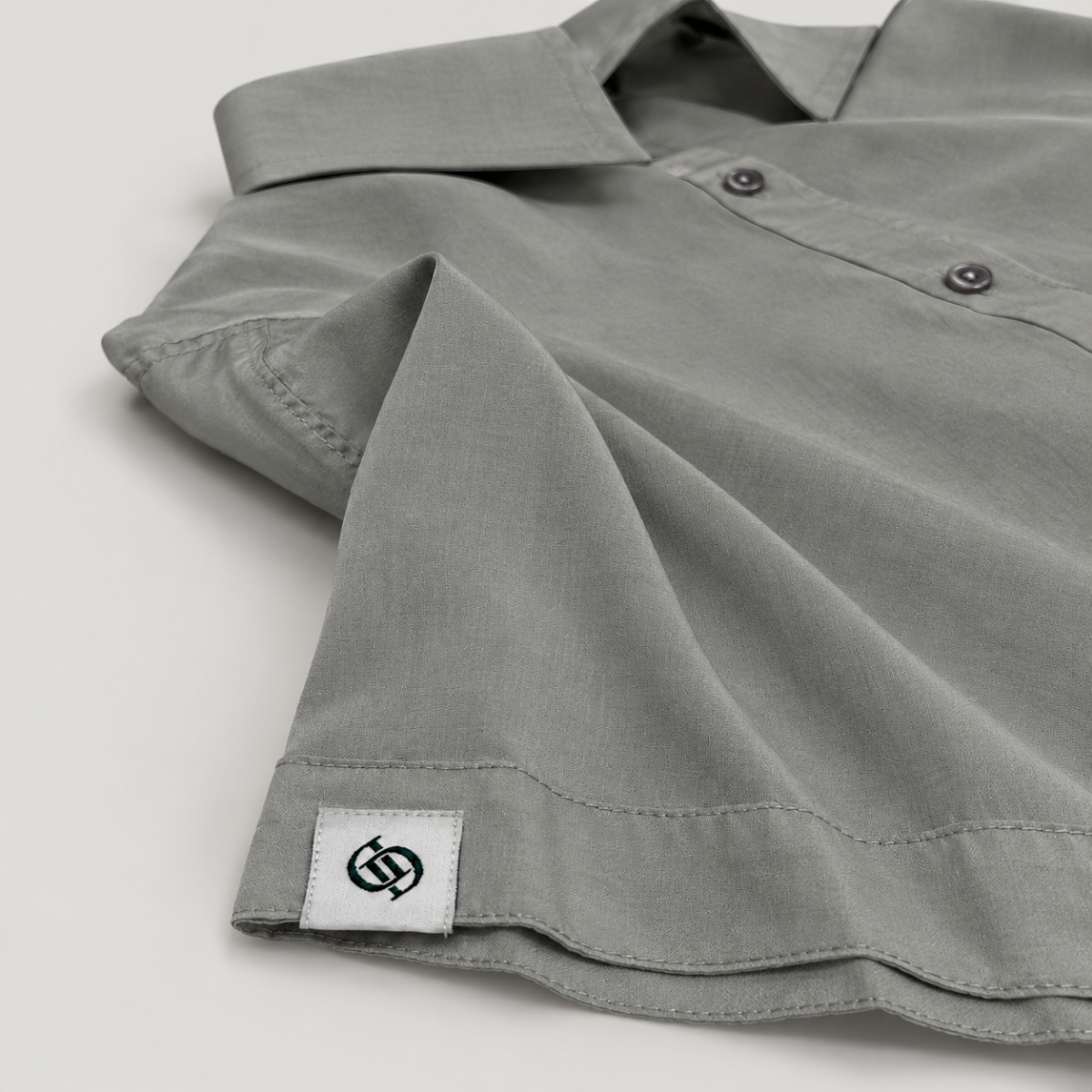Bavlnená košeľa s krátkym rukávom Yves – Stone Grey